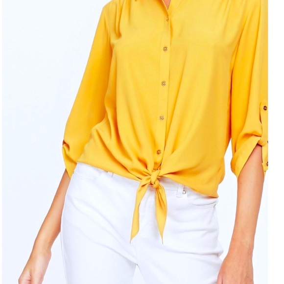 eva mendes for New York & Company Tops - NY&C Eva Mendes Front Tie Blouse